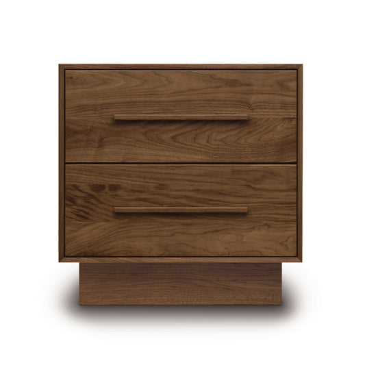 Moduluxe 2-Drawer Nightstand by Copeland Furniture, featuring eco-friendly hardwood construction, sleek handles, and a minimalist design.