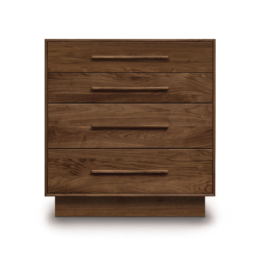 A Moduluxe 4-Drawer Chest - 35" Series made from sustainable harvested wood against a white background.