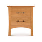 A solid wood Monterey 2-Drawer Nightstand from the Copeland Furniture Collection, isolated on a white background.