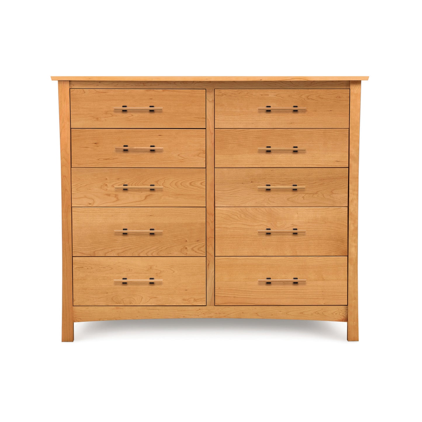 Monterey 10-Drawer Dresser by Copeland Furniture in eco-friendly cherry wood with metal handles.