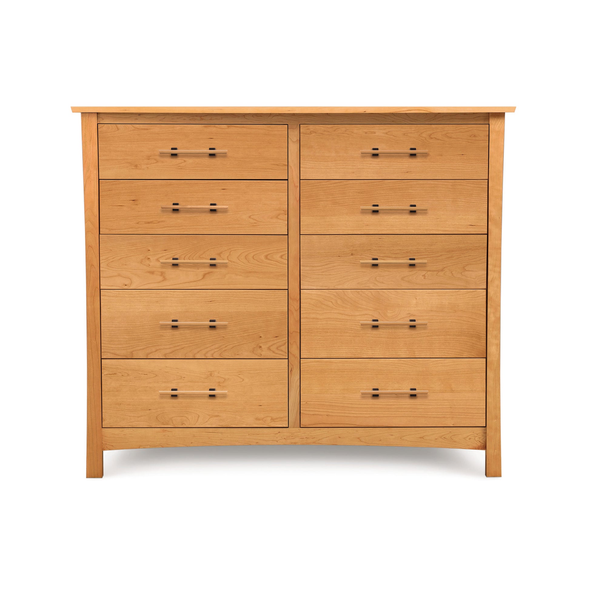 Monterey 10-Drawer Dresser by Copeland Furniture in eco-friendly cherry wood with metal handles.