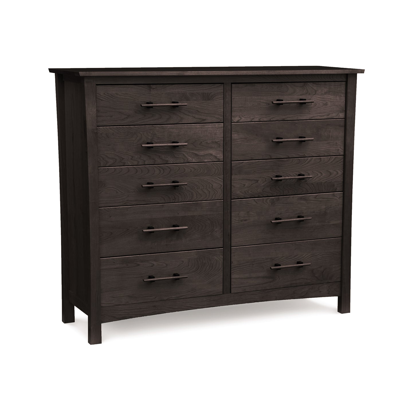 Monterey 10-drawer dresser by Copeland Furniture in cherry wood with simple handles.