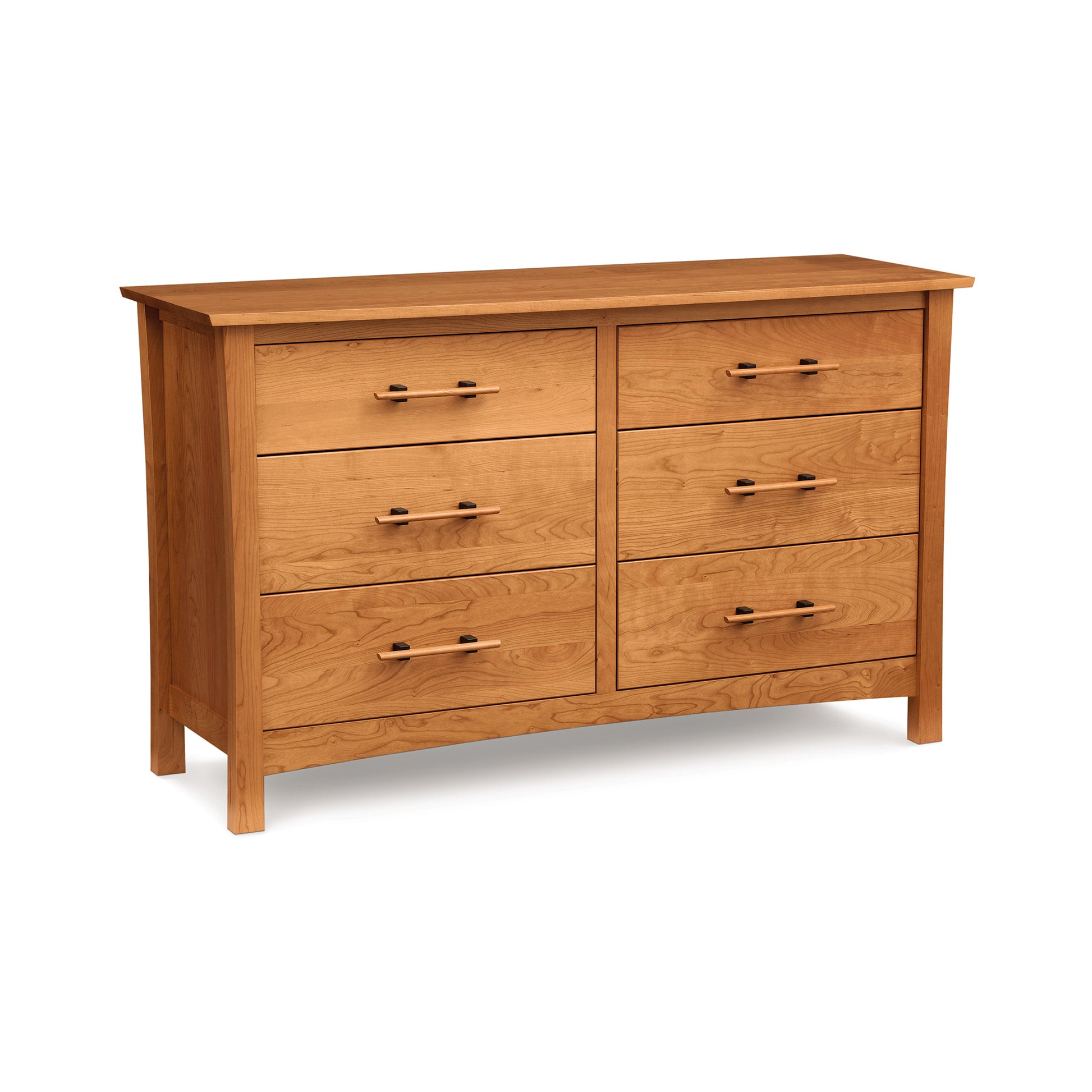 Monterey 6-Drawer Dresser by Copeland Furniture with sleek metal handles, crafted in cherry wood and finished with an eco-friendly natural finish.