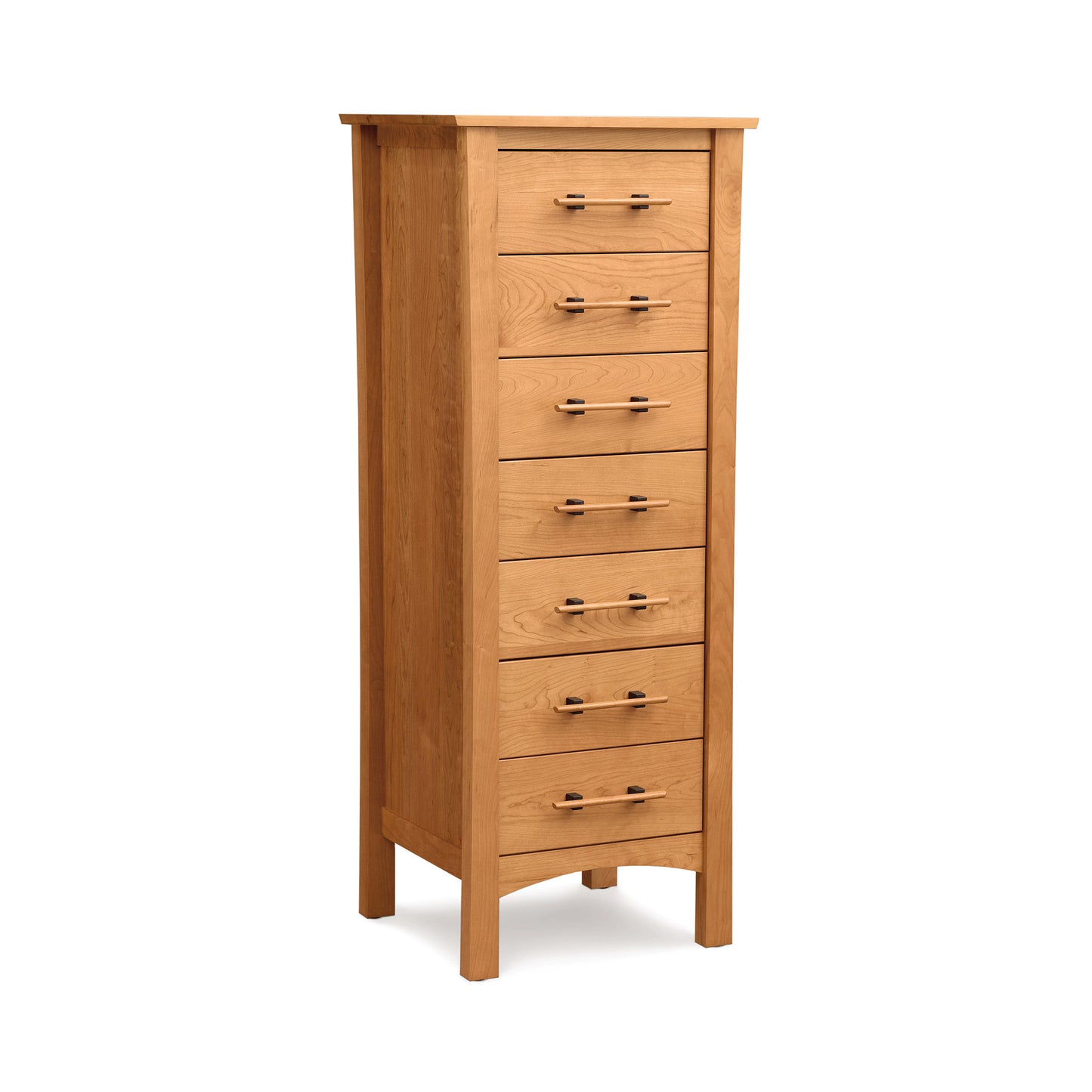 Monterey 7-Drawer Lingerie Chest by Copeland Furniture: a high-end, tall wooden dresser featuring sleek metal handles.