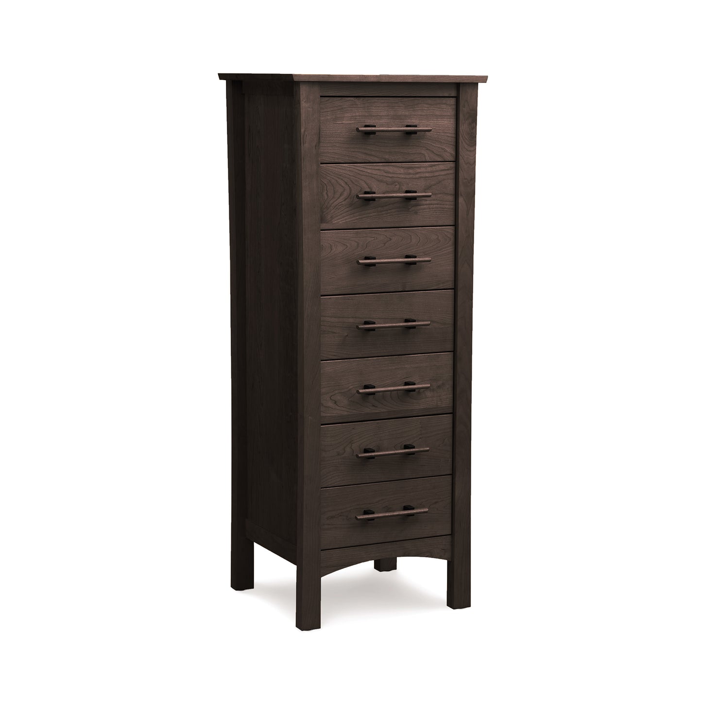 Monterey 7-Drawer Lingerie Chest by Copeland Furniture, crafted from cherry wood with individual handles and sleek four-leg design.