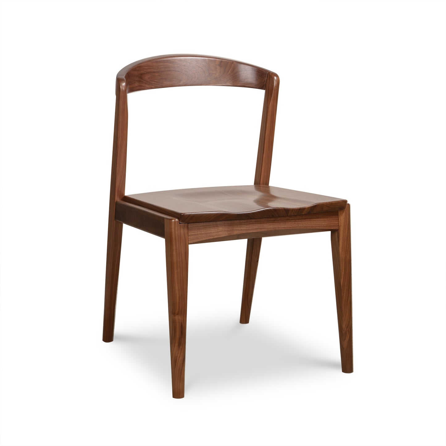 Montgomery Chair by Vermont Woods Studios with curved backrest and four straight legs, crafted in natural cherry hardwood.