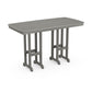 Rectangular grey POLYWOOD® Nautical 37" x 72" folding table with textured surface and metal legs, isolated on a white background.