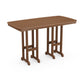 A rectangular brown POLYWOOD Nautical 37" x 72" Bar Table with slatted top design and four supporting legs, isolated on a white background.