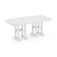 White rectangular POLYWOOD Nautical 37" x 72" dining table with sturdy, foldable legs, set on a plain white background for a clean, minimalistic look.