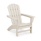 A beige eco-friendly POLYWOOD Nautical Adirondack chair made of POLYWOOD®, featuring a slatted back and seat with wide armrests, displayed against a white background.