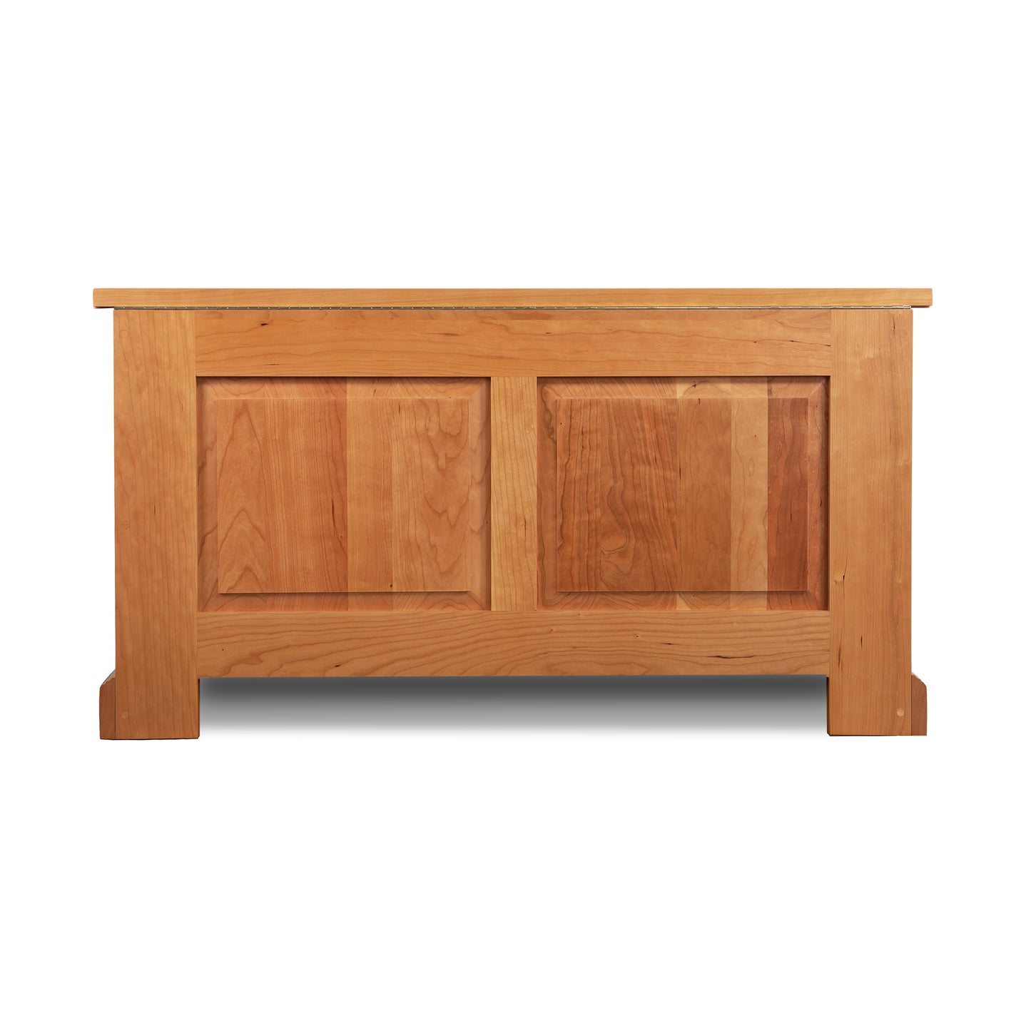 Lyndon Furniture New England Shaker Blanket Box with two recessed panels and natural hardwood finish, highlighting classic craftsmanship and elegant design.