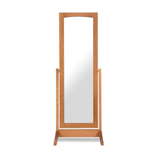 Lyndon Furniture New England Shaker Floor Mirror with solid hardwood frame and base, crafted in classic Shaker style.
