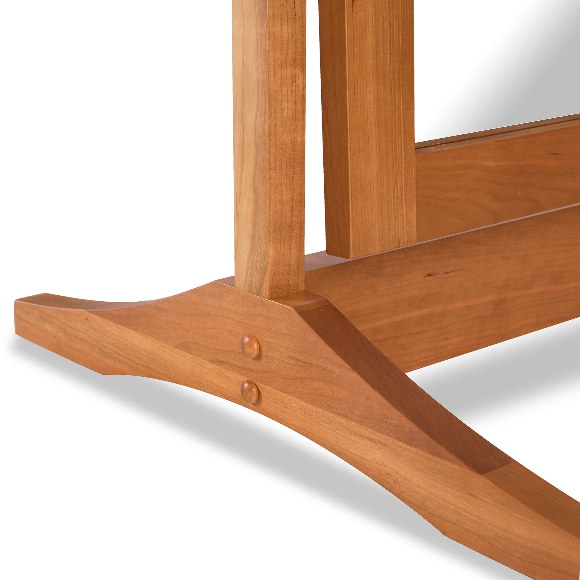 New England Shaker Floor Mirror by Lyndon Furniture featuring a smooth, sustainable wood frame and sturdy leg with rich natural grain.