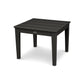 A dark gray POLYWOOD Newport 22" end table with a slatted top design and four sturdy legs, isolated on a white background.