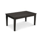 A black rectangular POLYWOOD® Newport 22"x36" Coffee Table with a slatted top and square legs, set against a plain white background.