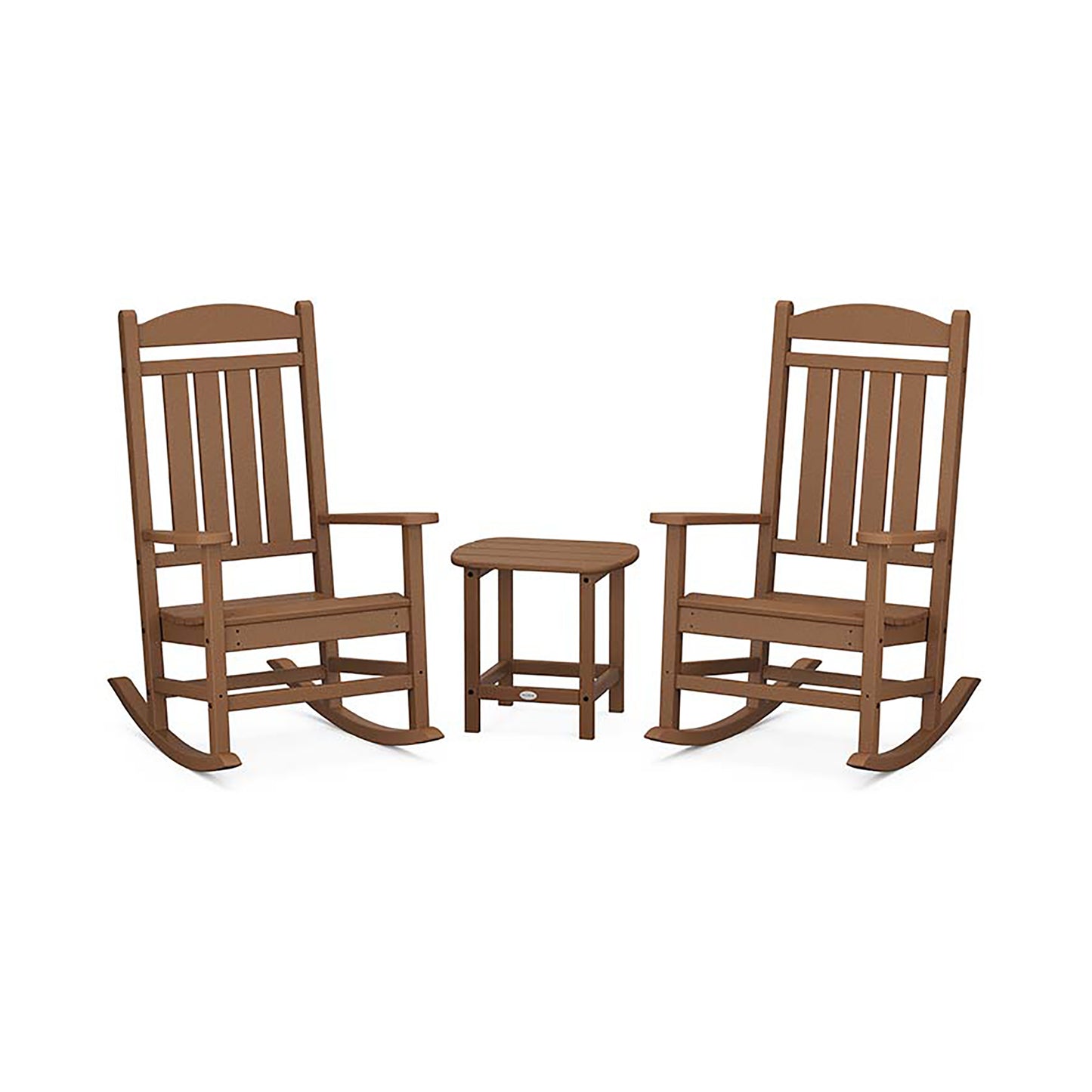 POLYWOOD® Presidential Outdoor Rocking Chair 3-Piece Set featuring elegant design and durable craftsmanship.