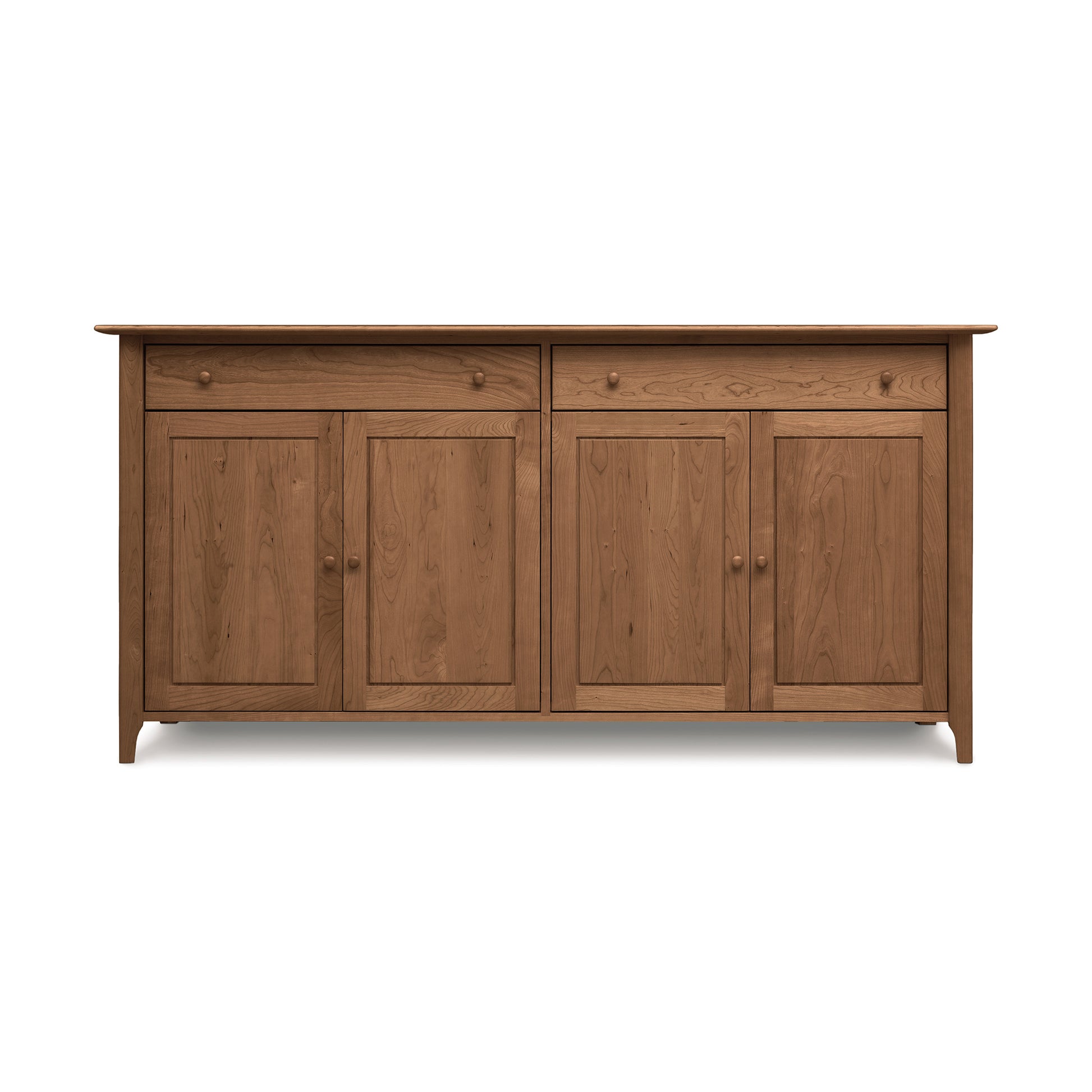 Copeland Furniture Sarah buffet with two drawers and four doors, crafted in solid wood, showcasing its clean lines and elegant, modern design.