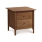 A Sarah 2-Drawer Nightstand from Copeland Furniture isolated on a white background.