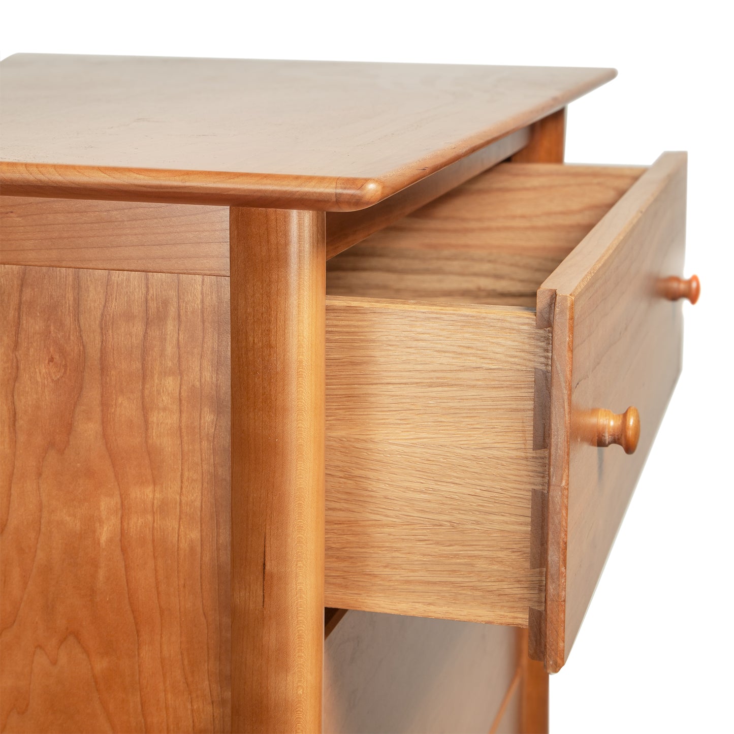 Copeland Furniture Sarah 3-Drawer Chest with Shaker-inspired design and visible dovetail joints, crafted from solid American hardwood.