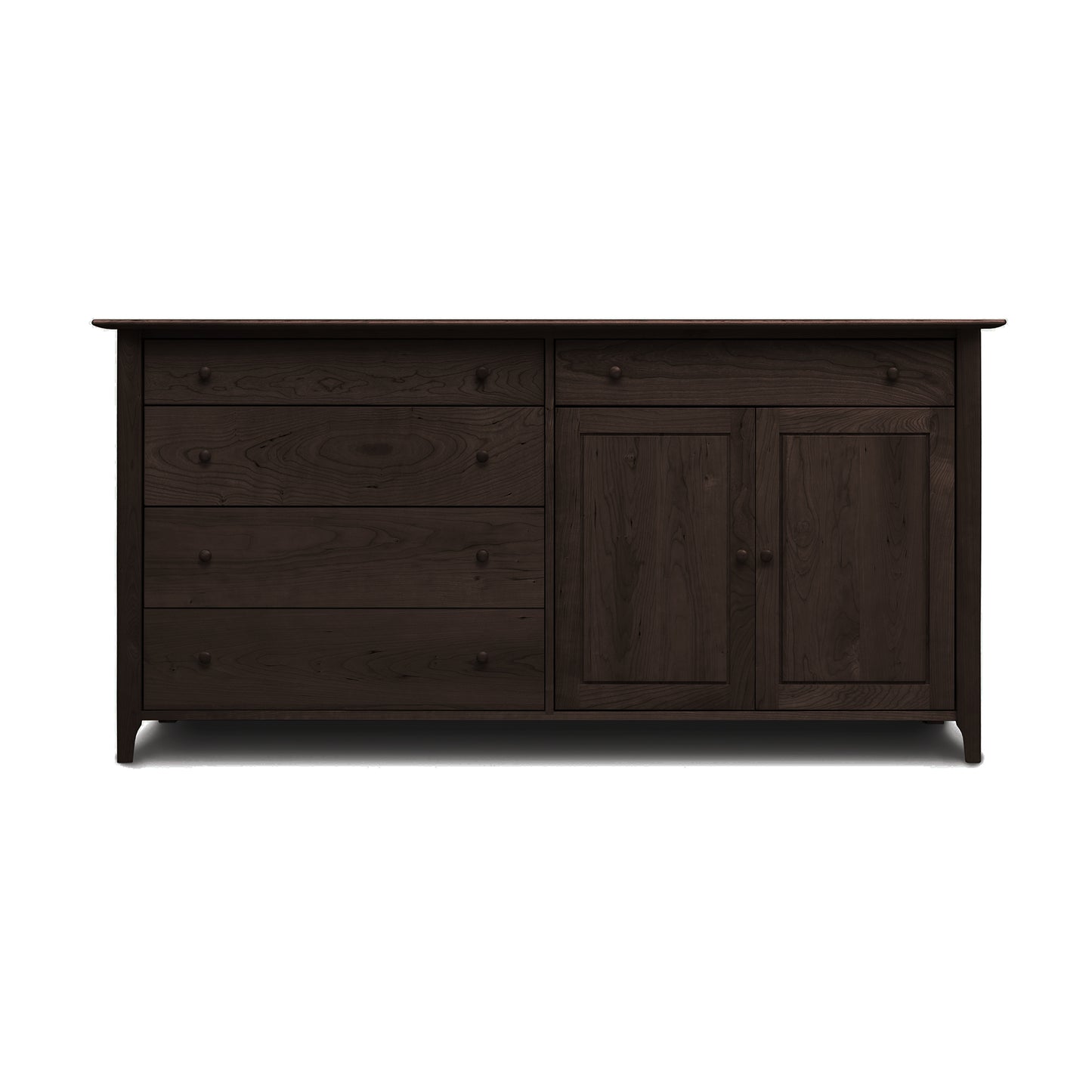 Sarah 2 Door, 5 Drawer Buffet by Copeland Furniture in solid wood, showcasing elegant craftsmanship and ample dining storage.