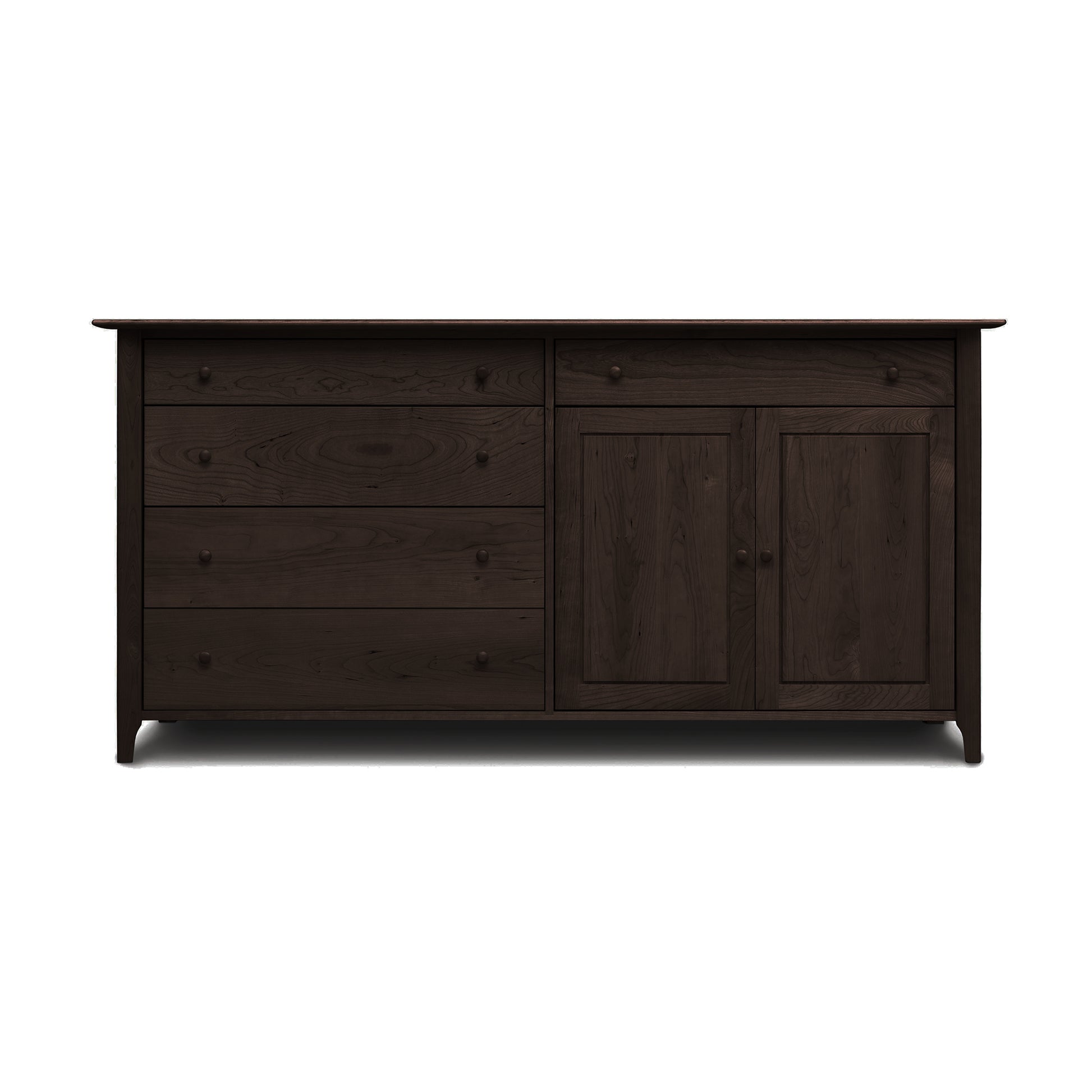 Sarah 2 Door, 5 Drawer Buffet by Copeland Furniture in solid wood, showcasing elegant craftsmanship and ample dining storage.