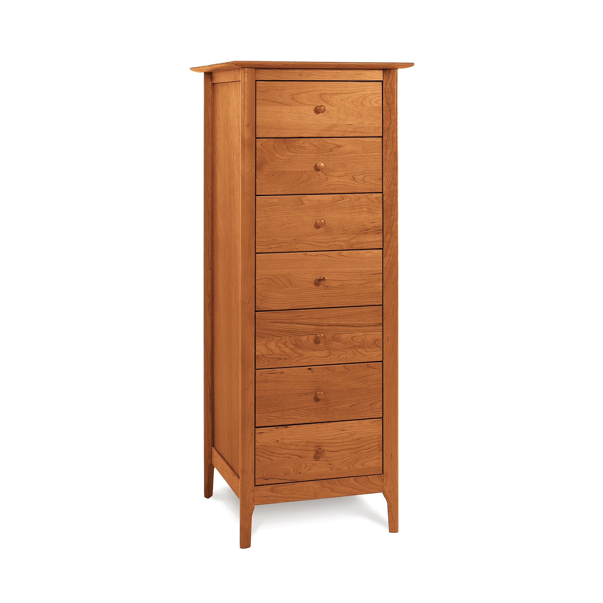 Copeland Furniture Sarah 7-Drawer Lingerie Chest in cherry wood with round knobs and light brown finish.