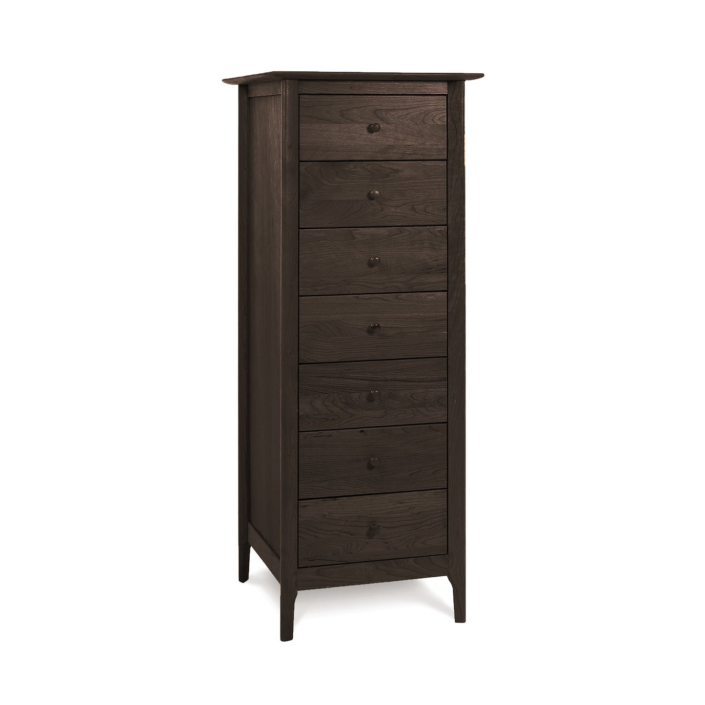Copeland Furniture Sarah 7-Drawer Lingerie Chest in cherry wood with Shaker design and small round knobs.