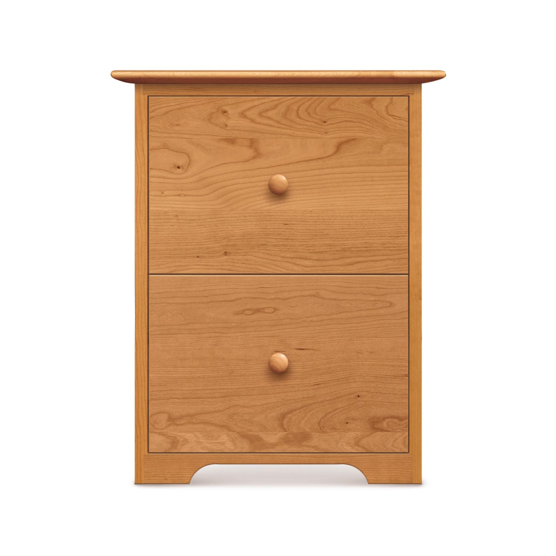 Copeland Furniture Sarah Rolling Filing Cabinet made from sustainably sourced wood, front view highlighting design and craftsmanship.