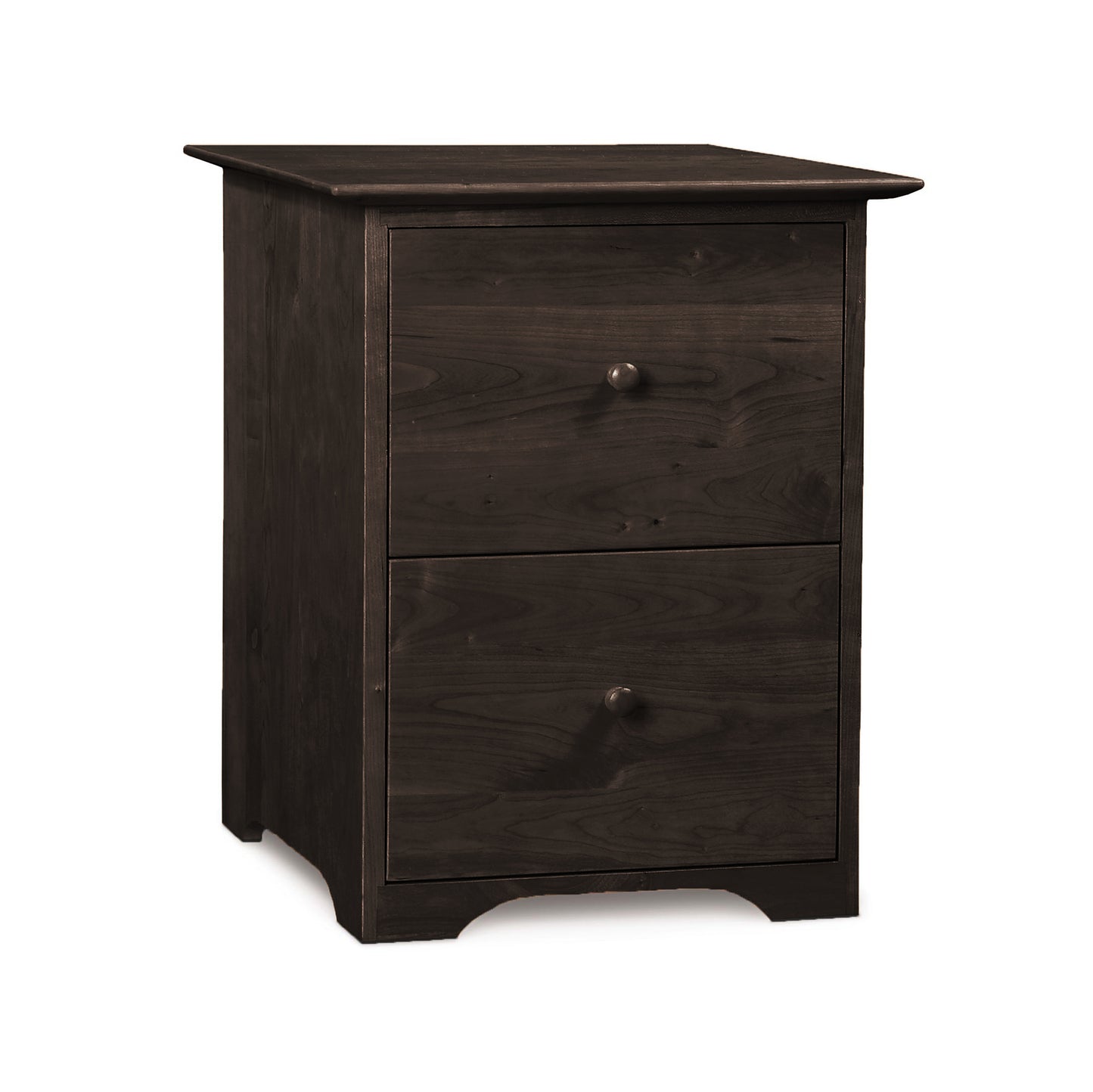 Sarah Rolling Filing Cabinet by Copeland Furniture with two drawers and round knobs, crafted from sustainably harvested wood.