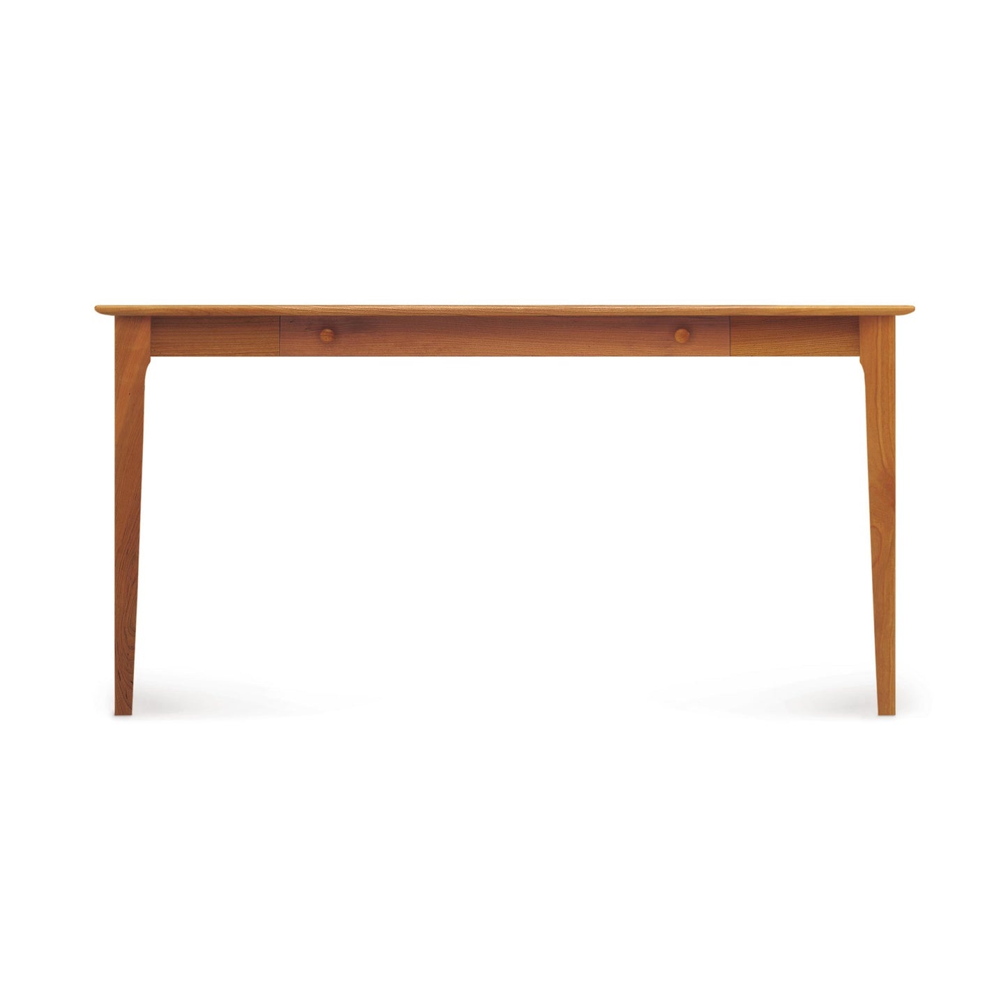 Sarah Large Desk by Copeland Furniture with a sleek wood top and four straight legs, showcasing modern craftsmanship and elegant simplicity.