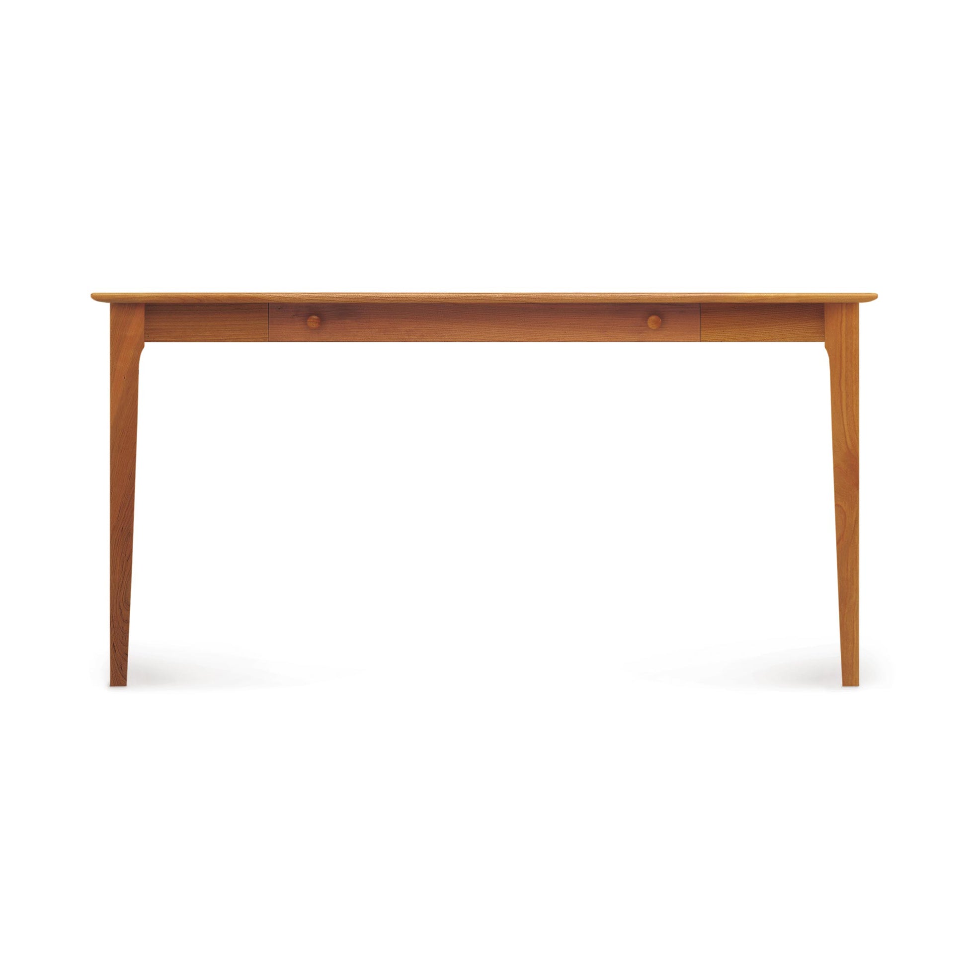 Sarah Large Desk by Copeland Furniture with a sleek wood top and four straight legs, showcasing modern craftsmanship and elegant simplicity.