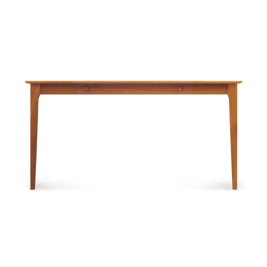 Sarah Large Desk by Copeland Furniture with a sleek wood top and four straight legs, showcasing modern craftsmanship and elegant simplicity.