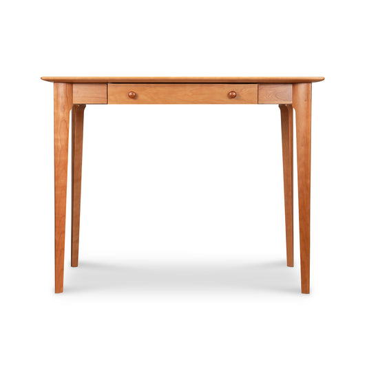 Copeland Furniture Sarah Secretary Desk in solid wood with four tapered legs and a central drawer, crafted in Vermont, American made.