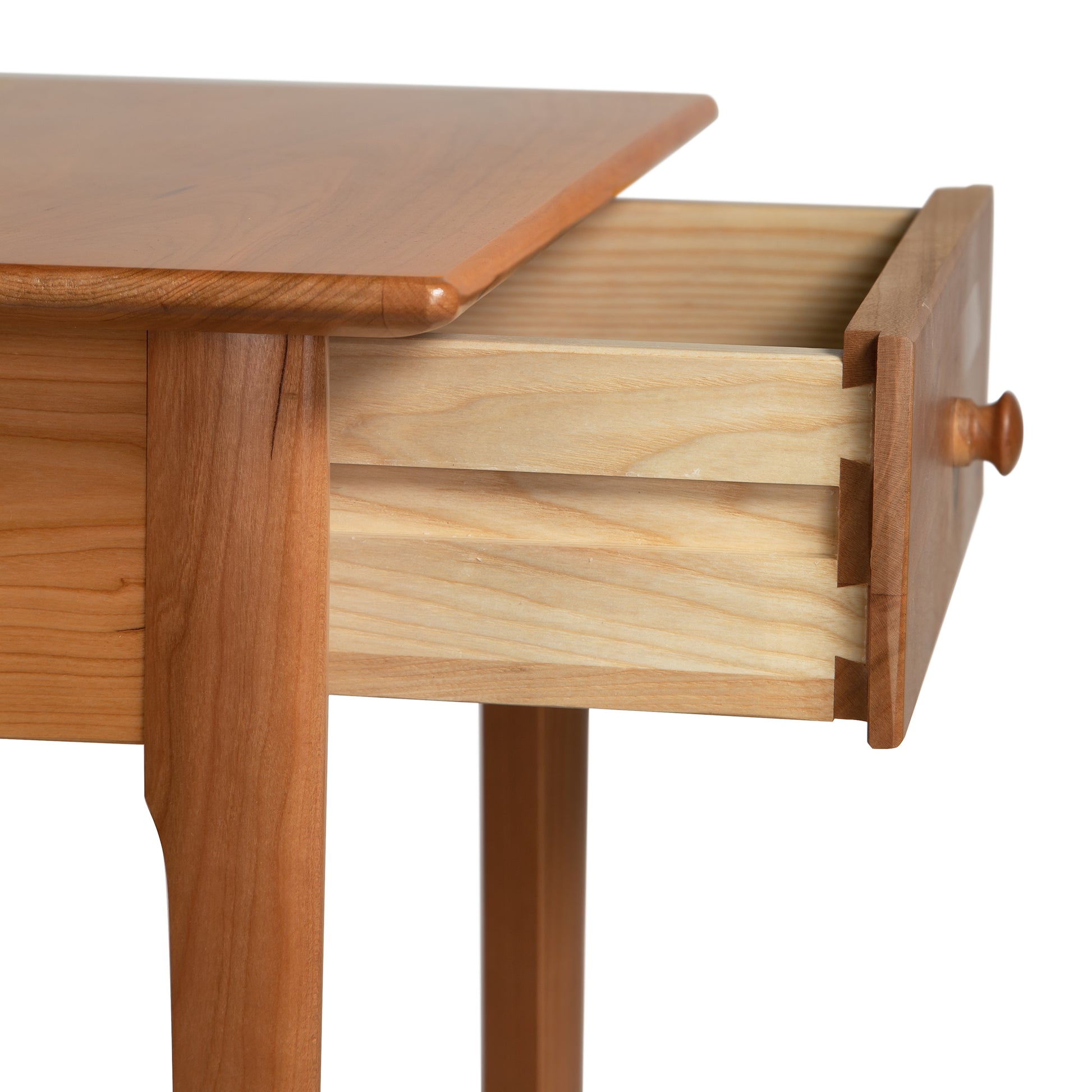Copeland Sarah Nightstand with dovetail joints and a round knob, made from sustainably harvested wood.