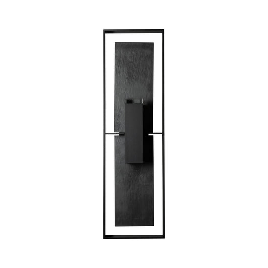 Hubbardton Forge Shadow Box Tall Slate Sconce featuring a modern, minimalist design with dark sky functionality.