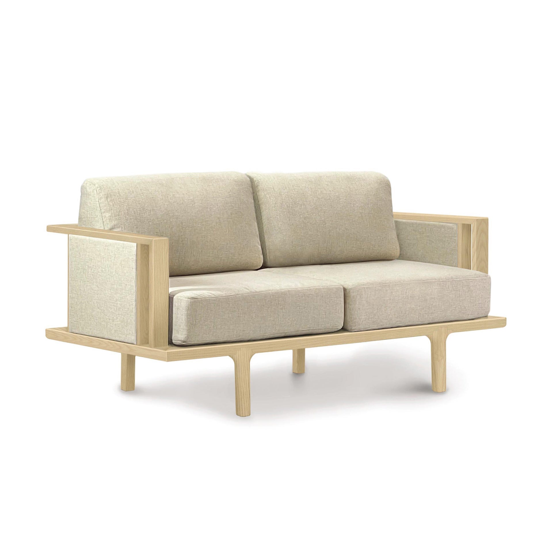 Sierra Upholstered Loveseat by Copeland Furniture featuring plush custom upholstery and a refined wooden frame with legs.