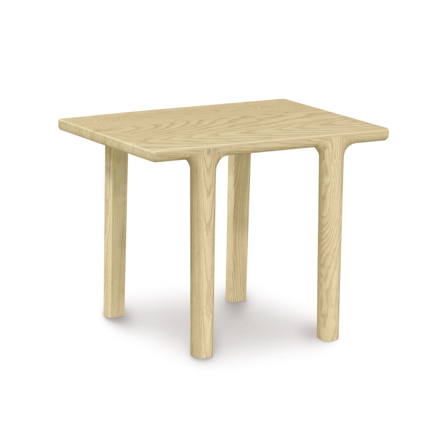 Copeland Furniture Sierra Rectangular End Table in light wood with four round legs and a smooth top, highlighting its modern design.