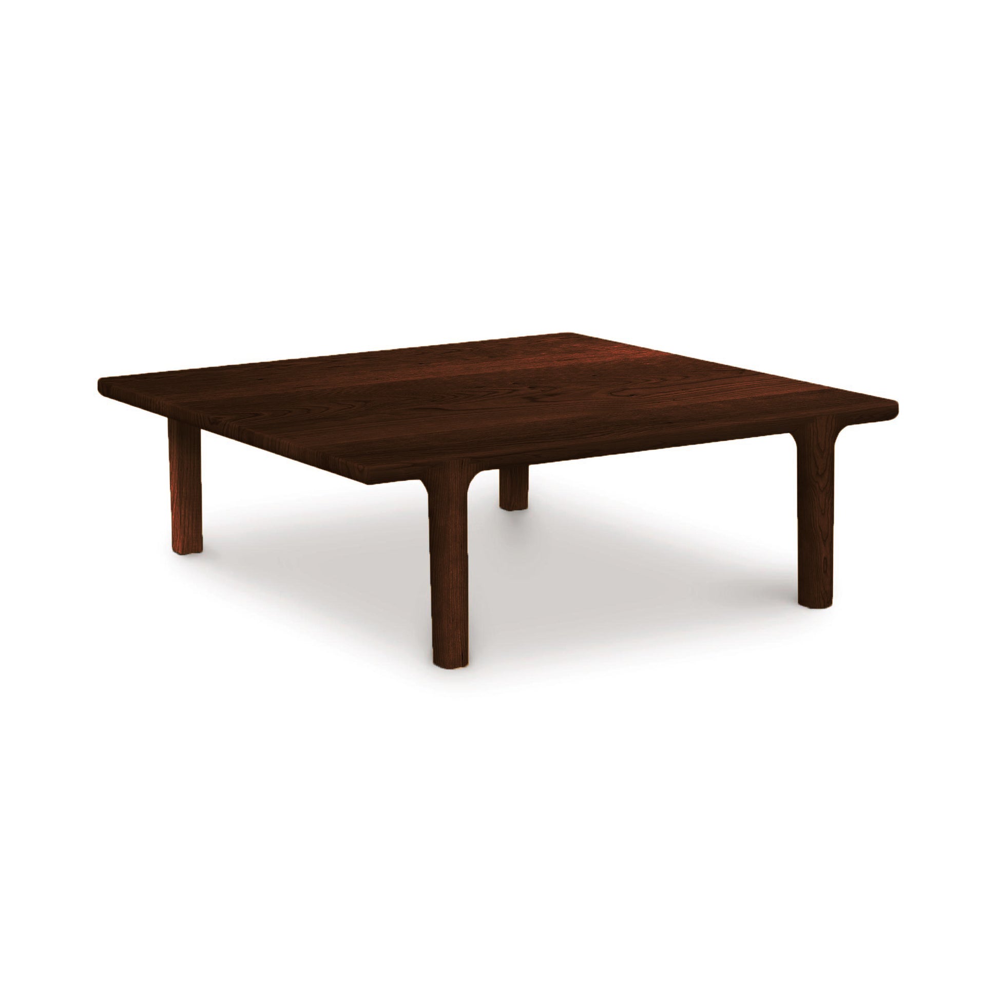 A simple, low-profile Copeland Furniture Sierra Square Coffee Table crafted from North American hardwood, displayed on a white background.