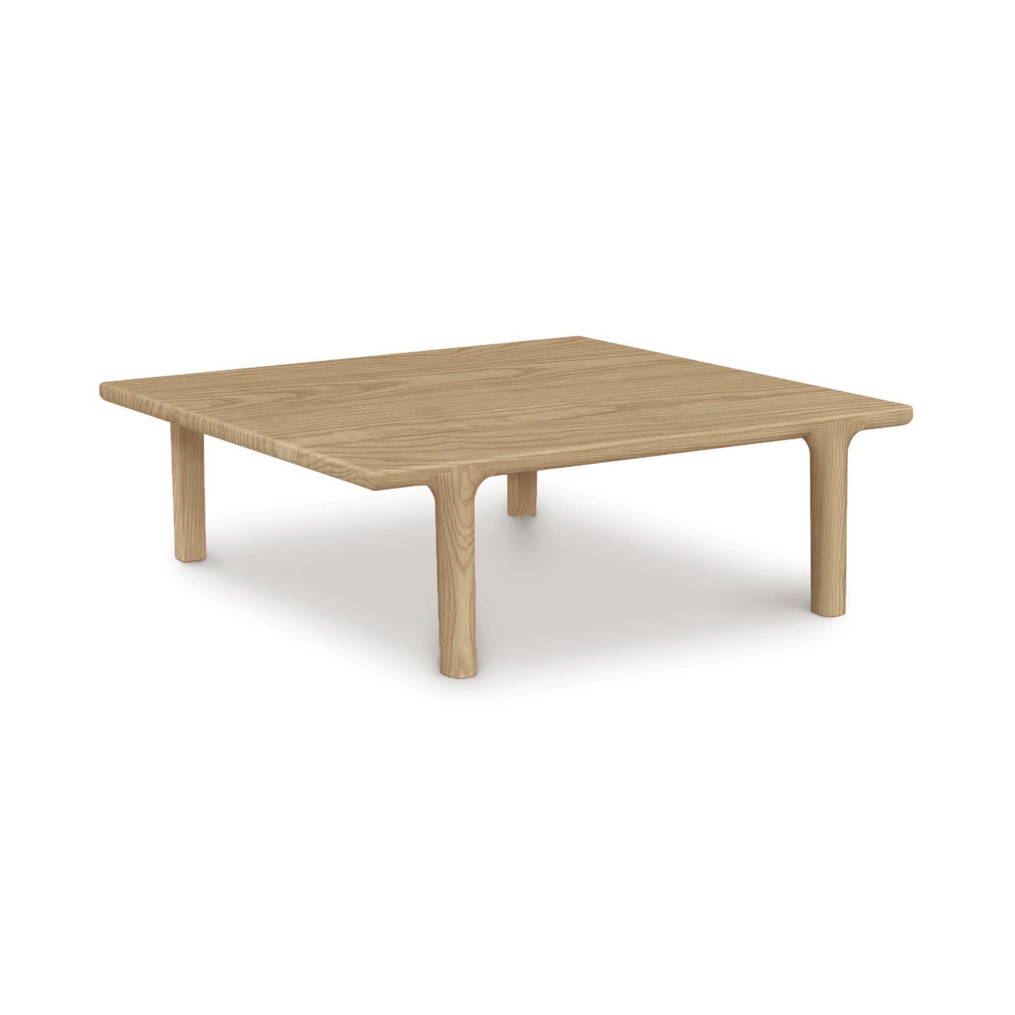 Copeland Furniture's Sierra Square Coffee Table: Contemporary design low wooden table crafted from North American hardwood on a white background.
