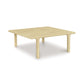 A Copeland Furniture Sierra Square Coffee Table, with a solid North American hardwood square top and four legs, isolated on a white background.