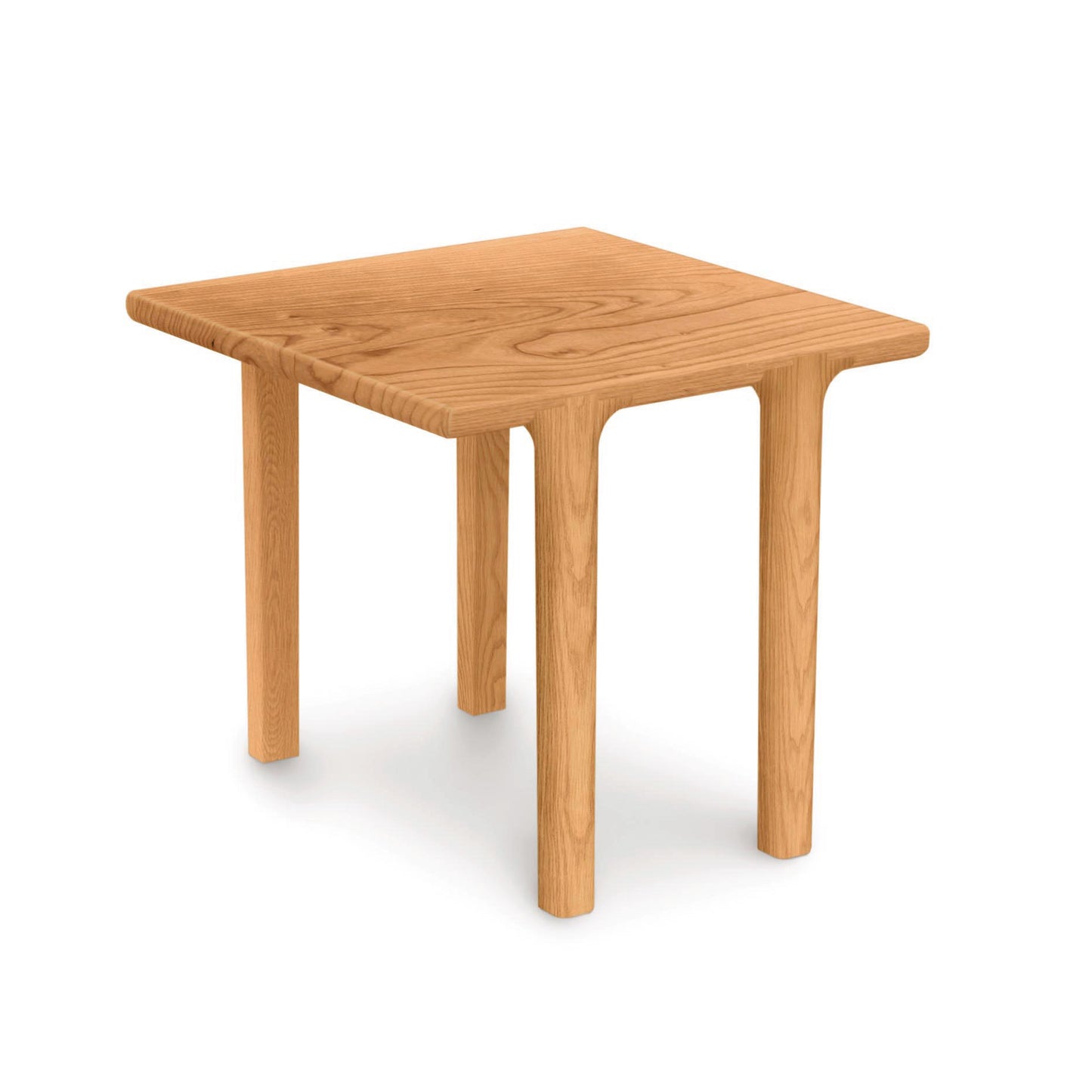 A simple Copeland Furniture Sierra Square End Table with four legs, crafted from solid North American hardwood, displayed on a white background.