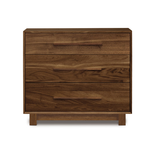 Copeland Sloane 3-Drawer Chest in American hardwood with a contemporary polished design and sleek horizontal handles.