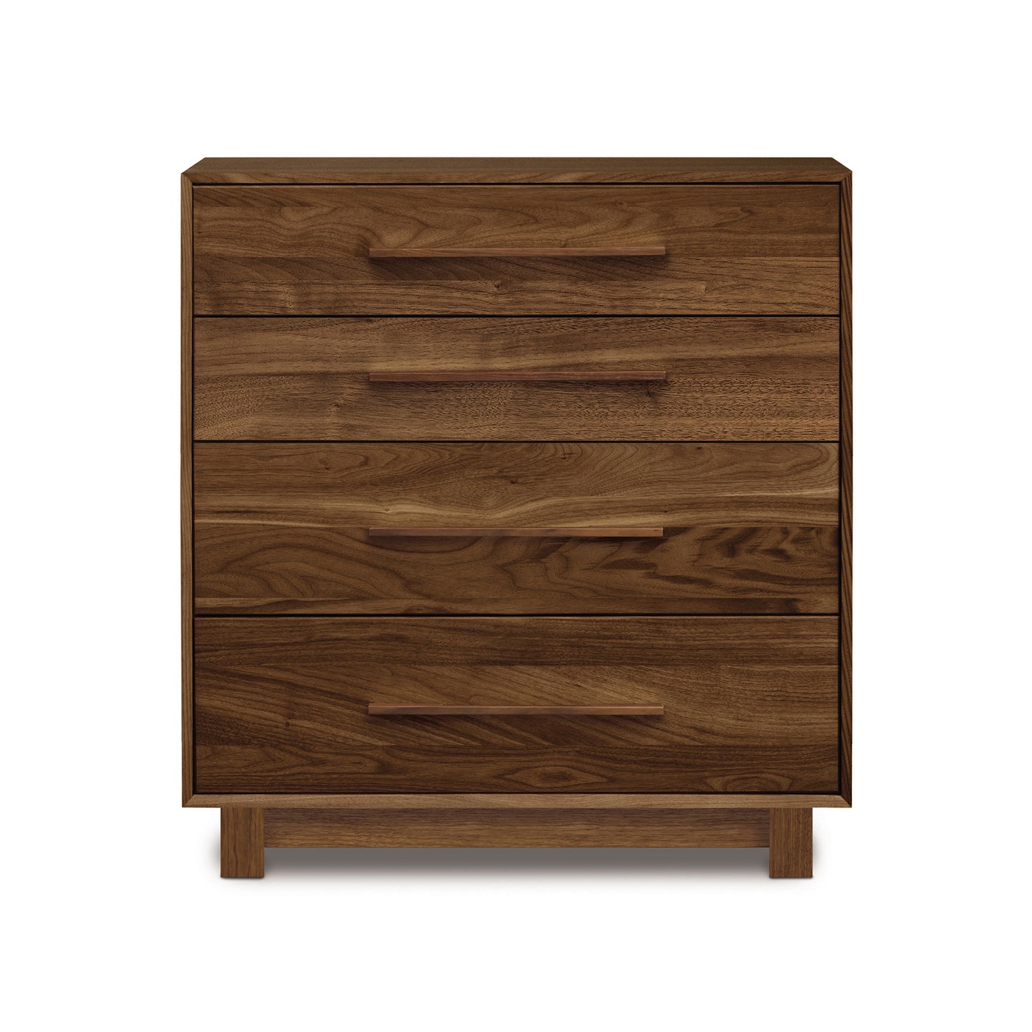 Copeland Sloane 4-Drawer Chest featuring a sleek modern design in rich brown American hardwood.