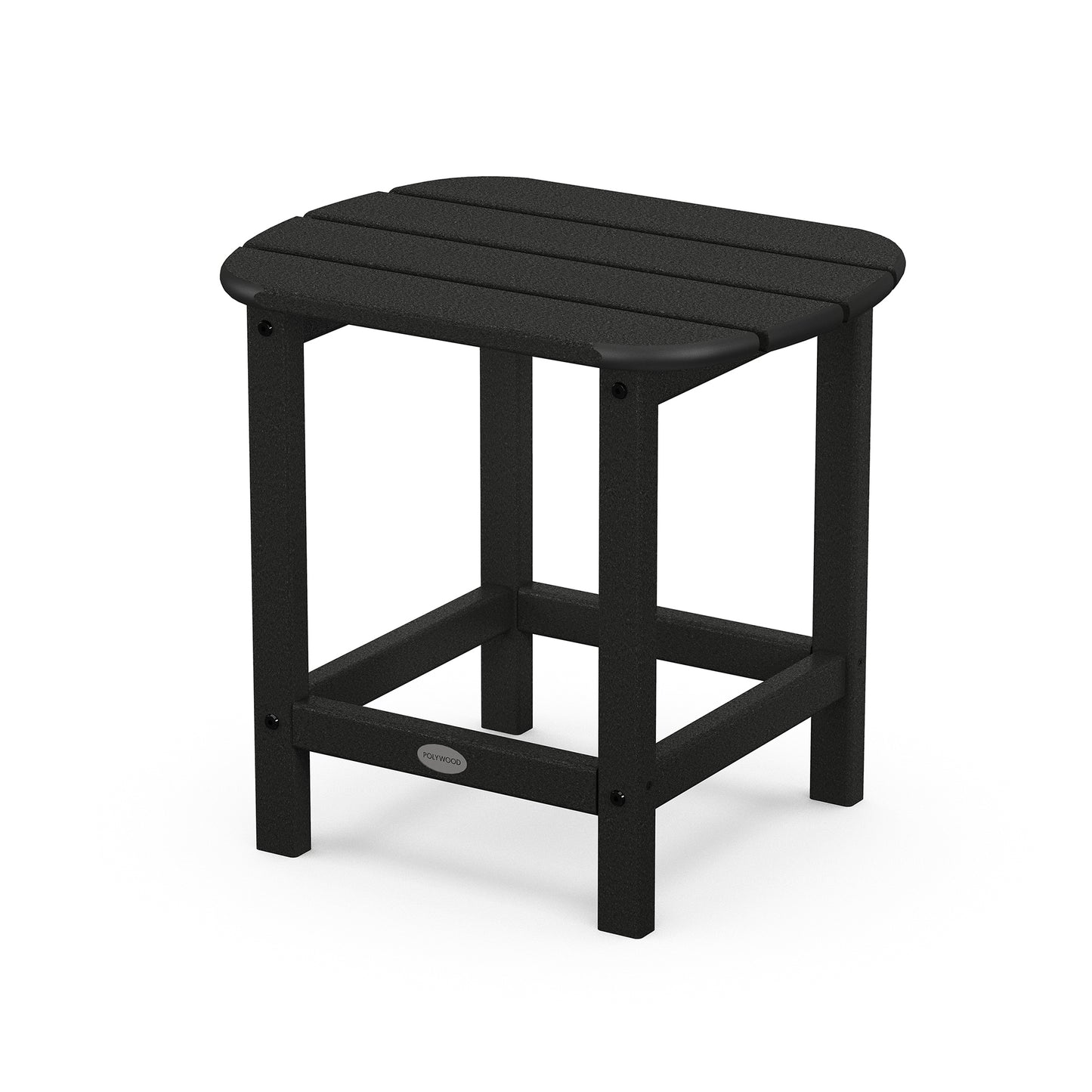 Dark green POLYWOOD South Beach Adirondack 18" Side Table with slatted top and sturdy legs for durable outdoor use.