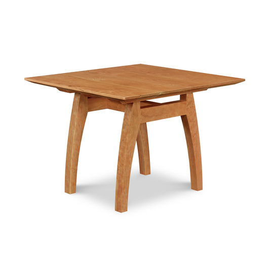 Vermont Modern Trestle End Table by Lyndon Furniture with a smooth wood top and curved legs in a sleek, contemporary style.