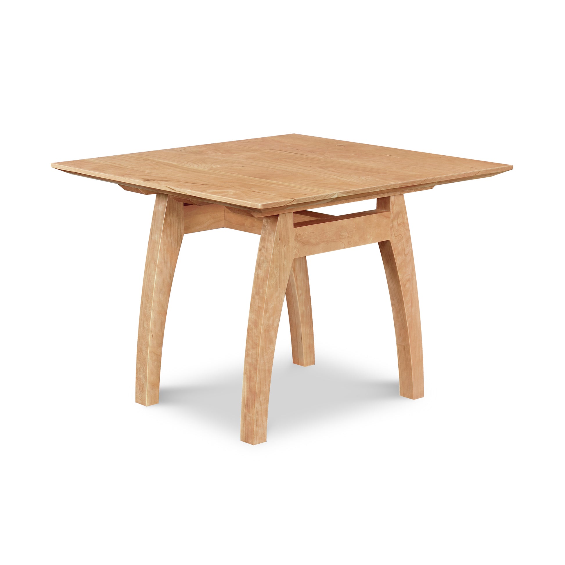 Vermont Modern Trestle End Table with light wood finish, crafted from sustainable materials, showcasing a contemporary four-leg design by Lyndon Furniture.