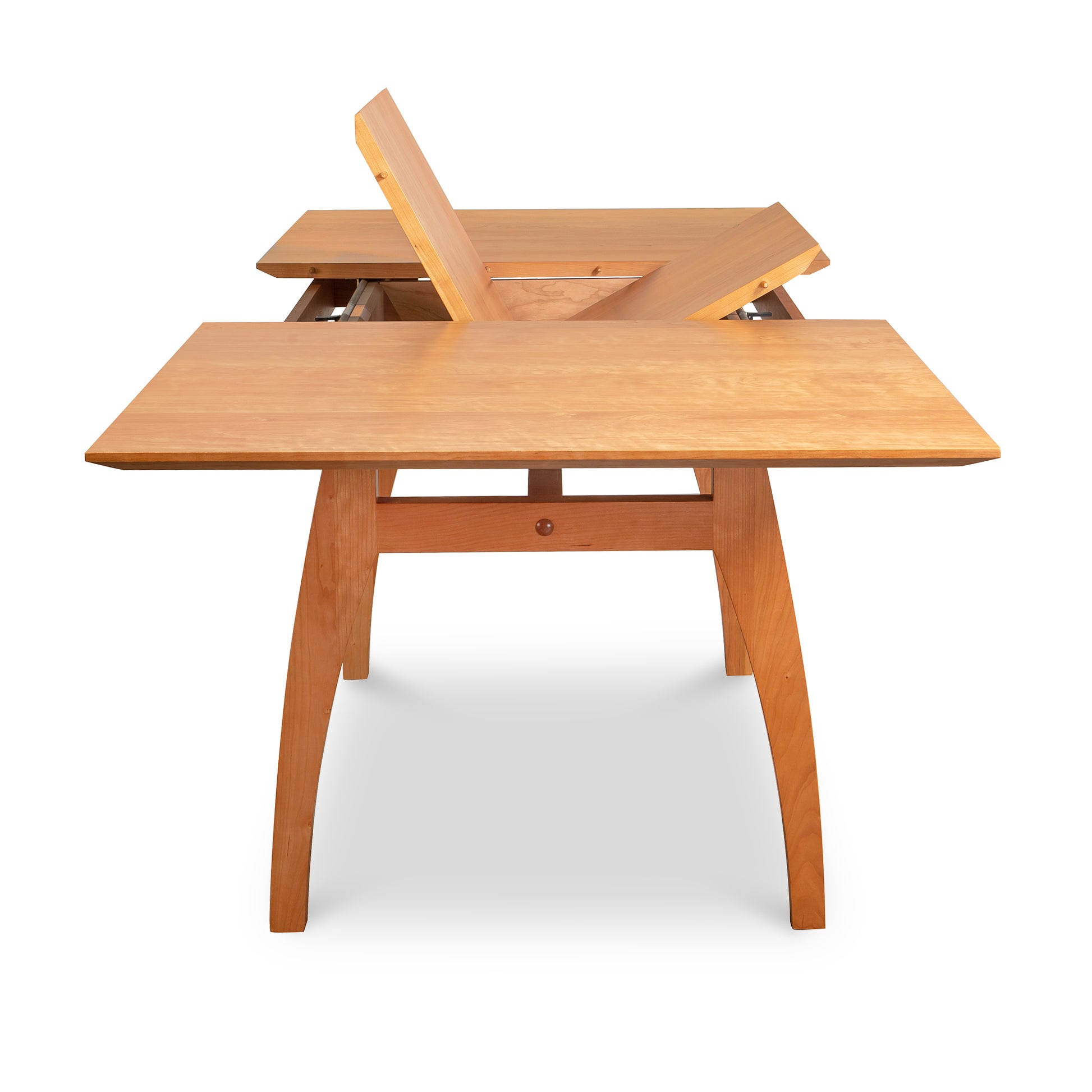 A high-end, Lyndon Furniture Vermont Modern Butterfly Extension Table with a folding top.