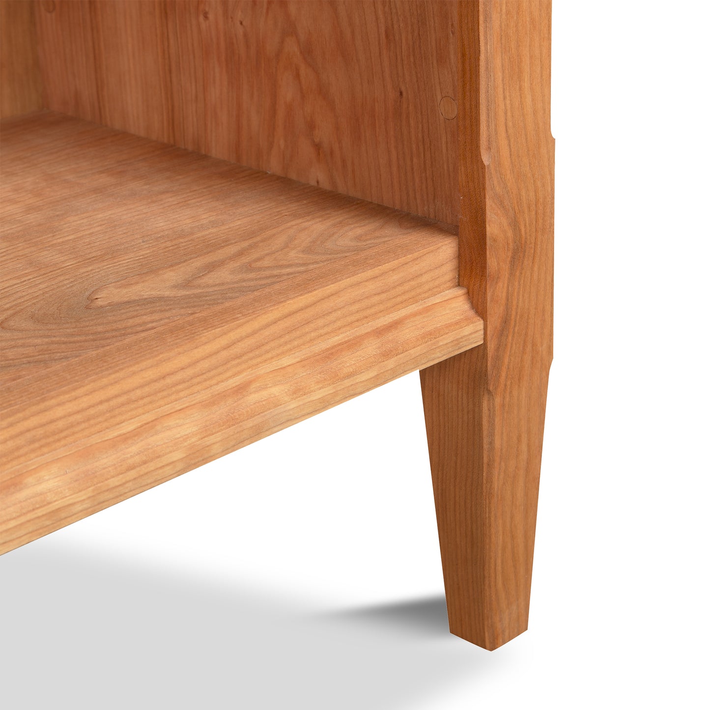 Maple Corner Woodworks Vermont Shaker 37" Bookcase, showcasing exquisite corner joinery and a sleek hardwood finish.