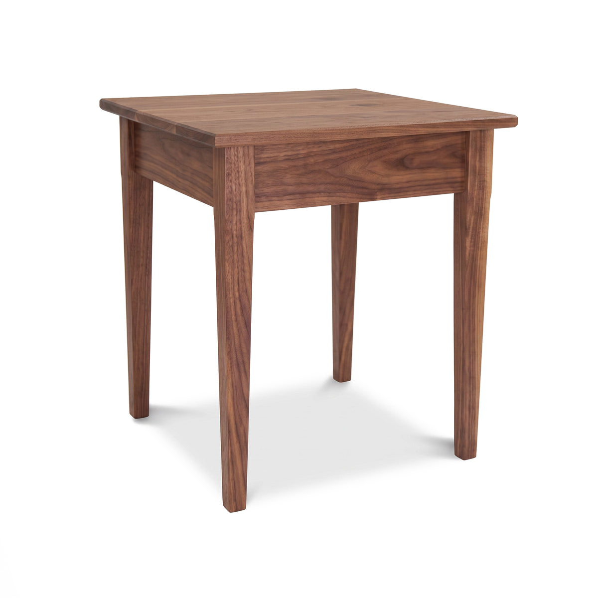Handcrafted Vermont Shaker End Table by Maple Corner Woodworks, solid hardwood with four legs, elegant American made furniture.