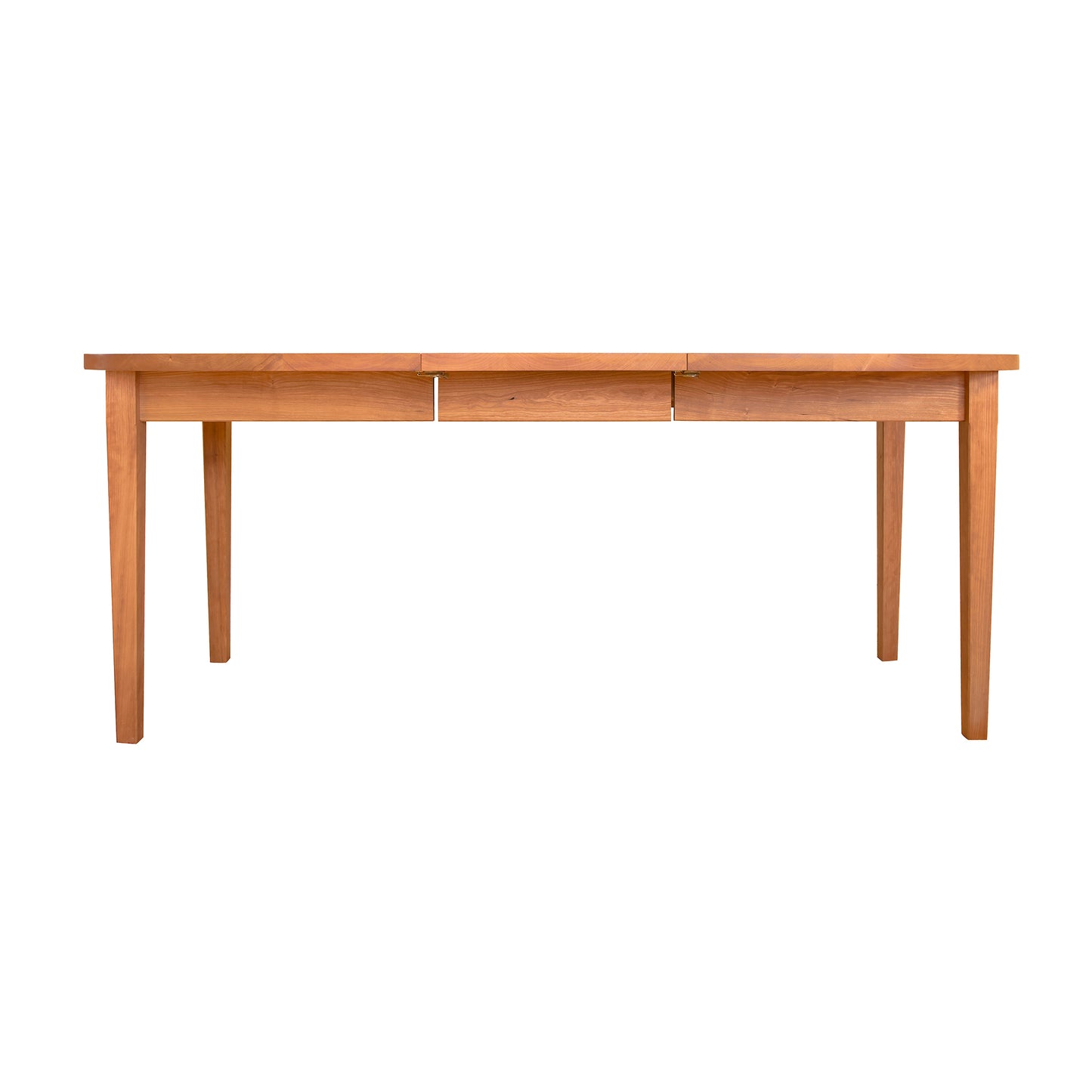 Vermont Shaker Oval Extension Dining Table by Maple Corner Woodworks with minimalist design, handcrafted wood, and four sturdy legs.